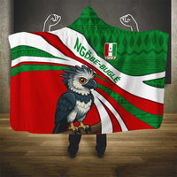 Indigenous Regions of Panama Ngabe-Bugle Hooded Blanket with Harpy Eagle Graphic and Green Red Tribal Pattern 1997 - Wonder Print Shop