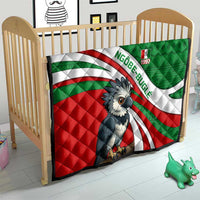 Indigenous Regions of Panama Ngabe-Bugle Quilt with Harpy Eagle Graphic and Green Red Tribal Pattern 1997 - Wonder Print Shop