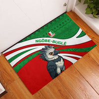 Indigenous Regions of Panama Ngabe-Bugle Rubber Doormat with Harpy Eagle Graphic and Green Red Tribal Pattern 1997 - Wonder Print Shop