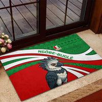 Indigenous Regions of Panama Ngabe-Bugle Rubber Doormat with Harpy Eagle Graphic and Green Red Tribal Pattern 1997 - Wonder Print Shop