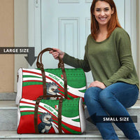 Indigenous Regions of Panama Ngabe-Bugle Travel Bag with Harpy Eagle Graphic and Green Red Tribal Pattern 1997 - Wonder Print Shop