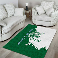 Indigenous Regions of Panama Naso Tjer Di Comarca Area Rug with Jaguar Graphic and Green White Territory and Life 2020 - Wonder Print Shop