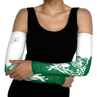 Indigenous Regions of Panama Naso Tjer Di Comarca Arm Sleeves with Jaguar Graphic and Green White Territory and Life 2020 - Wonder Print Shop