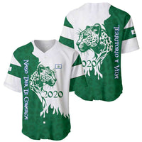 Indigenous Regions of Panama Naso Tjer Di Comarca Baseball Jersey with Jaguar Graphic and Green White Territory and Life 2020 - Wonder Print Shop