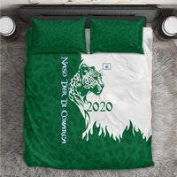 Indigenous Regions of Panama Naso Tjer Di Comarca Bedding Set with Jaguar Graphic and Green White Territory and Life 2020 - Wonder Print Shop