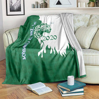 Indigenous Regions of Panama Naso Tjer Di Comarca Blanket with Jaguar Graphic and Green White Territory and Life 2020 - Wonder Print Shop