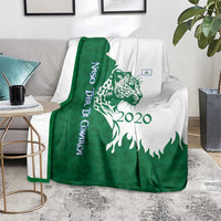 Indigenous Regions of Panama Naso Tjer Di Comarca Blanket with Jaguar Graphic and Green White Territory and Life 2020 - Wonder Print Shop