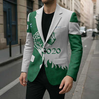 Indigenous Regions of Panama Naso Tjer Di Comarca Blazer with Jaguar Graphic and Green White Territory and Life 2020 - Wonder Print Shop