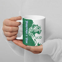 Indigenous Regions of Panama Naso Tjer Di Comarca Ceramic Mug with Jaguar Graphic and Green White Territory and Life 2020 - Wonder Print Shop