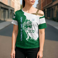 Indigenous Regions of Panama Naso Tjer Di Comarca Cross Shoulder Shirt with Jaguar Graphic and Green White Territory and Life 2020 - Wonder Print Shop