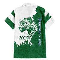 Indigenous Regions of Panama Naso Tjer Di Comarca Family Matching Mermaid Dress and Hawaiian Shirt with Jaguar Graphic and Green White Territory and Life 2020 - Wonder Print Shop