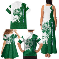 Indigenous Regions of Panama Naso Tjer Di Comarca Family Matching Tank Maxi Dress and Hawaiian Shirt with Jaguar Graphic and Green White Territory and Life 2020 - Wonder Print Shop