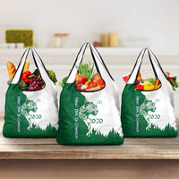 Indigenous Regions of Panama Naso Tjer Di Comarca Grocery Bag with Jaguar Graphic and Green White Territory and Life 2020 - Wonder Print Shop