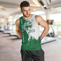 Indigenous Regions of Panama Naso Tjer Di Comarca Men Tank Top with Jaguar Graphic and Green White Territory and Life 2020 - Wonder Print Shop