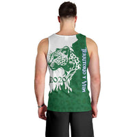 Indigenous Regions of Panama Naso Tjer Di Comarca Men Tank Top with Jaguar Graphic and Green White Territory and Life 2020 - Wonder Print Shop