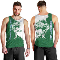 Indigenous Regions of Panama Naso Tjer Di Comarca Men Tank Top with Jaguar Graphic and Green White Territory and Life 2020 - Wonder Print Shop