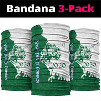 Indigenous Regions of Panama Naso Tjer Di Comarca Neck Gaiter with Jaguar Graphic and Green White Territory and Life 2020 - Wonder Print Shop