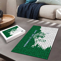 Indigenous Regions of Panama Naso Tjer Di Comarca Puzzle with Jaguar Graphic and Green White Territory and Life 2020 - Wonder Print Shop