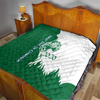 Indigenous Regions of Panama Naso Tjer Di Comarca Quilt with Jaguar Graphic and Green White Territory and Life 2020 - Wonder Print Shop