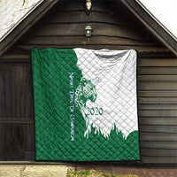 Indigenous Regions of Panama Naso Tjer Di Comarca Quilt with Jaguar Graphic and Green White Territory and Life 2020 - Wonder Print Shop