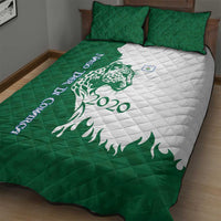 Indigenous Regions of Panama Naso Tjer Di Comarca Quilt Bed Set with Jaguar Graphic and Green White Territory and Life 2020 - Wonder Print Shop
