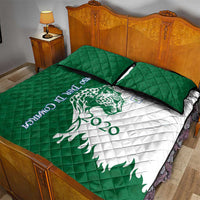 Indigenous Regions of Panama Naso Tjer Di Comarca Quilt Bed Set with Jaguar Graphic and Green White Territory and Life 2020 - Wonder Print Shop