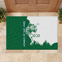 Indigenous Regions of Panama Naso Tjer Di Comarca Rubber Doormat with Jaguar Graphic and Green White Territory and Life 2020 - Wonder Print Shop