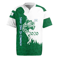 Indigenous Regions of Panama Naso Tjer Di Comarca Rugby Jersey with Jaguar Graphic and Green White Territory and Life 2020 - Wonder Print Shop