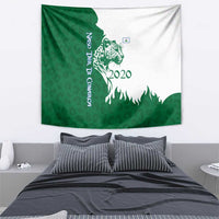 Indigenous Regions of Panama Naso Tjer Di Comarca Tapestry with Jaguar Graphic and Green White Territory and Life 2020 - Wonder Print Shop