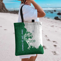 Indigenous Regions of Panama Naso Tjer Di Comarca Tote Bag with Jaguar Graphic and Green White Territory and Life 2020 - Wonder Print Shop