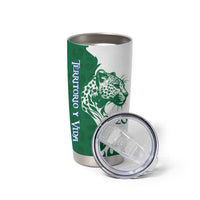 Indigenous Regions of Panama Naso Tjer Di Comarca Tumbler Cup with Jaguar Graphic and Green White Territory and Life 2020 - Wonder Print Shop