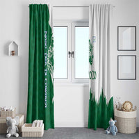 Indigenous Regions of Panama Naso Tjer Di Comarca Window Curtain with Jaguar Graphic and Green White Territory and Life 2020 - Wonder Print Shop