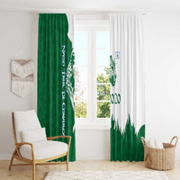Indigenous Regions of Panama Naso Tjer Di Comarca Window Curtain with Jaguar Graphic and Green White Territory and Life 2020 - Wonder Print Shop