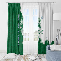 Indigenous Regions of Panama Naso Tjer Di Comarca Window Curtain with Jaguar Graphic and Green White Territory and Life 2020 - Wonder Print Shop