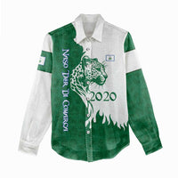 Indigenous Regions of Panama Naso Tjer Di Comarca Women Casual Shirt with Jaguar Graphic and Green White Territory and Life 2020 - Wonder Print Shop
