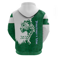 Indigenous Regions of Panama Naso Tjer Di Comarca Zip Hoodie with Jaguar Graphic and Green White Territory and Life 2020 - Wonder Print Shop