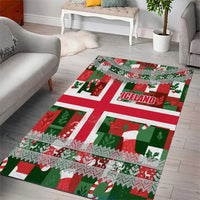 Iceland Christmas Area Rug with Green & Red Candy Cane Pattern Santa Claus and National Flag Motif - Wonder Print Shop