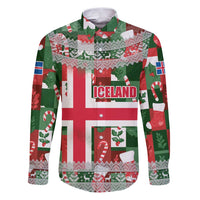 Iceland Christmas Family Matching Puletasi and Hawaiian Shirt with Green & Red Candy Cane Pattern Santa Claus and National Flag Motif - Wonder Print Shop
