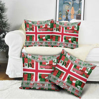 Iceland Christmas Pillow Cover with Green & Red Candy Cane Pattern Santa Claus and National Flag Motif - Wonder Print Shop