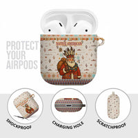Native American Christmas AirPods Case with Beige Tribal Pattern Santa Claus and Dreamcatcher Motif - Wonder Print Shop