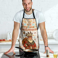 Native American Christmas Apron with Beige Tribal Pattern Santa Claus and Dreamcatcher Motif - Wonder Print Shop