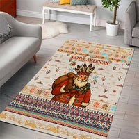 Native American Christmas Area Rug with Beige Tribal Pattern Santa Claus and Dreamcatcher Motif - Wonder Print Shop