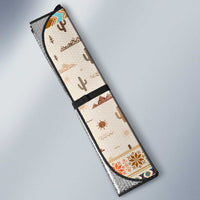 Native American Christmas Auto Sun Shade with Beige Tribal Pattern Santa Claus and Dreamcatcher Motif - Wonder Print Shop