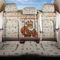 Native American Christmas Back Car Seat Cover with Beige Tribal Pattern Santa Claus and Dreamcatcher Motif - Wonder Print Shop