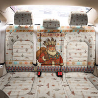 Native American Christmas Back Car Seat Cover with Beige Tribal Pattern Santa Claus and Dreamcatcher Motif - Wonder Print Shop