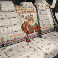 Native American Christmas Back Car Seat Cover with Beige Tribal Pattern Santa Claus and Dreamcatcher Motif - Wonder Print Shop