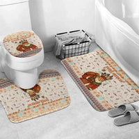 Native American Christmas Bathroom Set with Beige Tribal Pattern Santa Claus and Dreamcatcher Motif - Wonder Print Shop