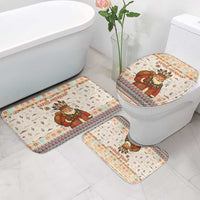 Native American Christmas Bathroom Set with Beige Tribal Pattern Santa Claus and Dreamcatcher Motif - Wonder Print Shop