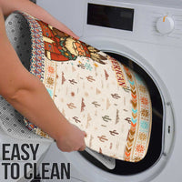 Native American Christmas Bathroom Set with Beige Tribal Pattern Santa Claus and Dreamcatcher Motif - Wonder Print Shop