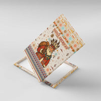 Native American Christmas Canvas Wall Art with Beige Tribal Pattern Santa Claus and Dreamcatcher Motif - Wonder Print Shop